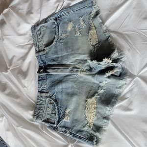 Women's size 12 Zara distressed jean shorts